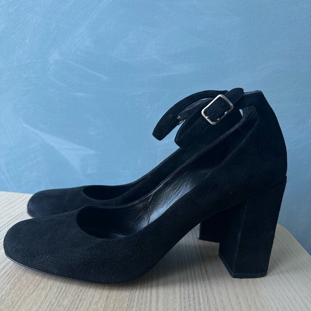 Yves Saint Laurent Mary Jane Velvet Heels